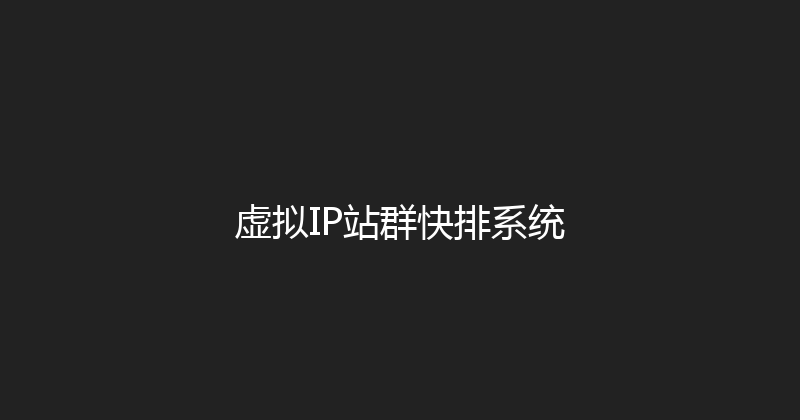 虚拟IP站群快排系统 封面图